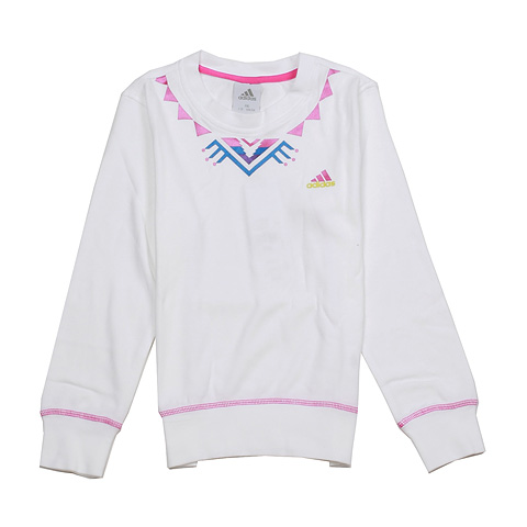 Adidas/阿迪达斯童装 秋季LG C SWEAT白色全棉女童套头衫W590