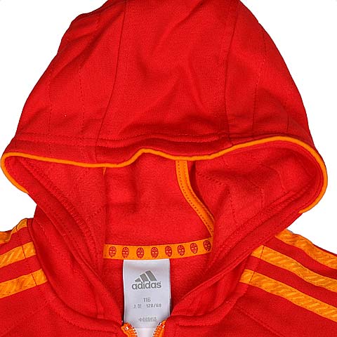 Adidas/阿迪达斯童装 秋季LB X FZ HOODIE红色男童混搭针织连帽茄克W6356