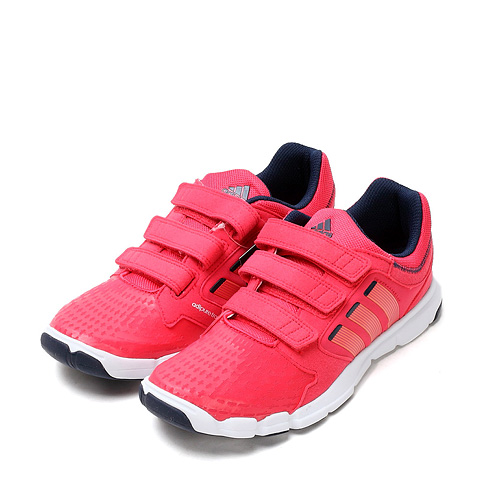 Adidas/阿迪达斯童鞋红色网布女小中童超轻训练鞋Q21194