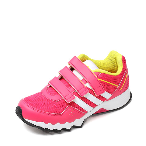 Adidas/阿迪达斯童鞋红色网布女小中童透气跑步鞋Q34131