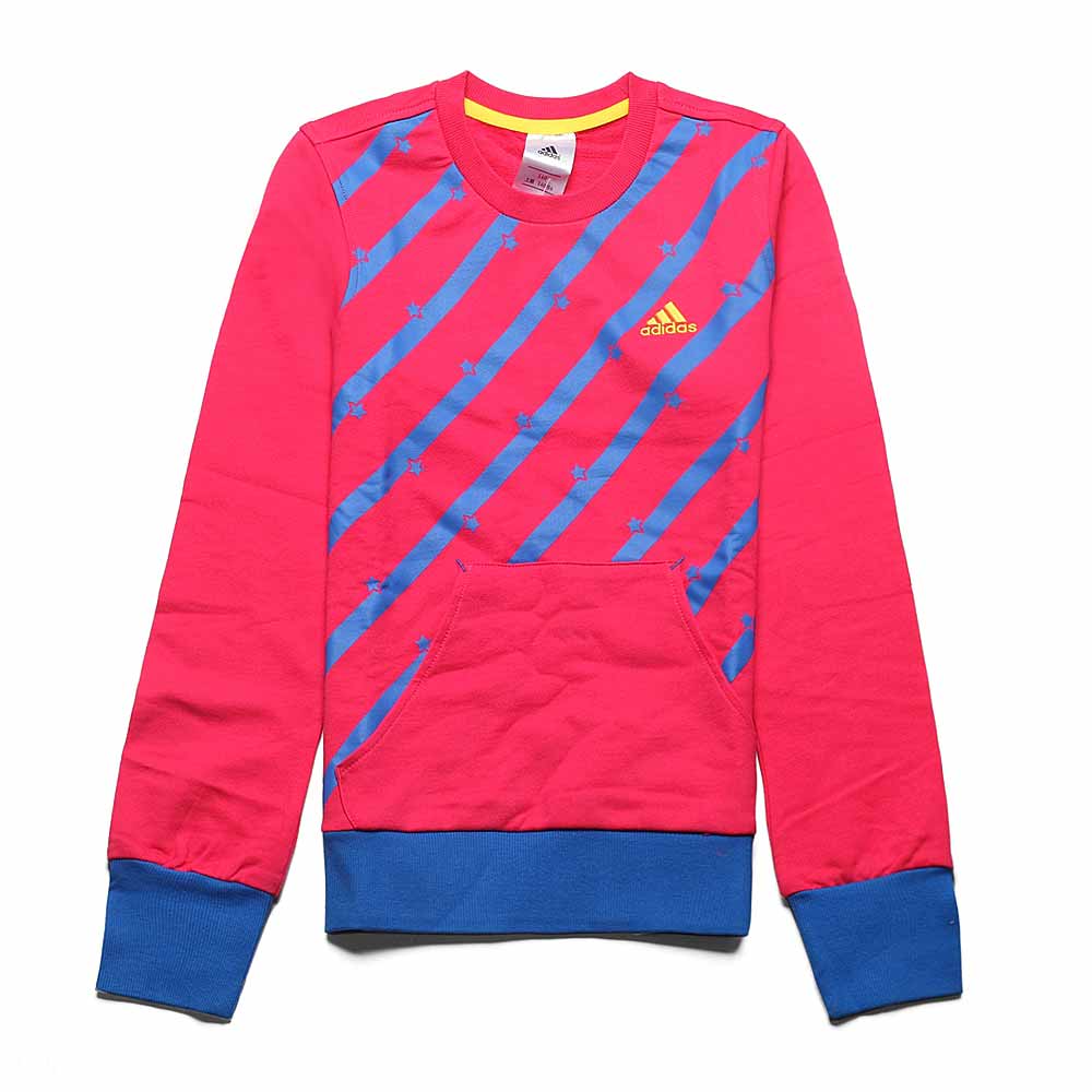 Adidas/阿迪达斯童装粉色少女套头衫 Z26916