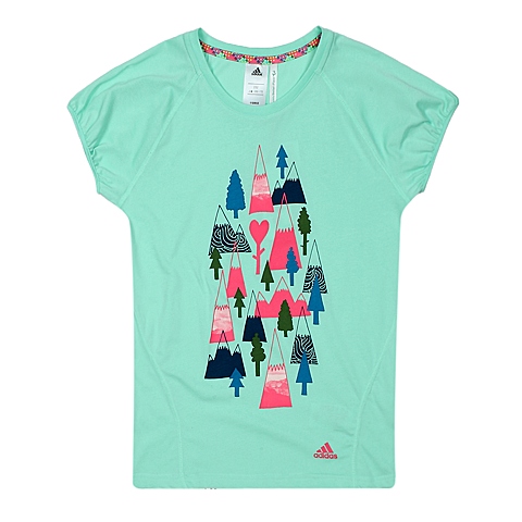 Adidas/阿迪达斯童装专柜同款少女户外短袖T恤D8183