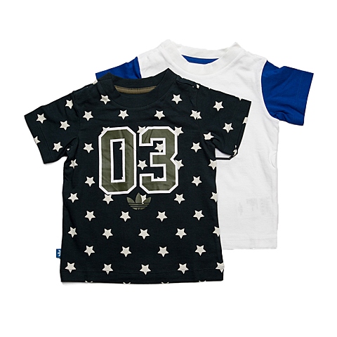 adidas阿迪三叶草专柜同款男婴童2件短袖T恤S14350