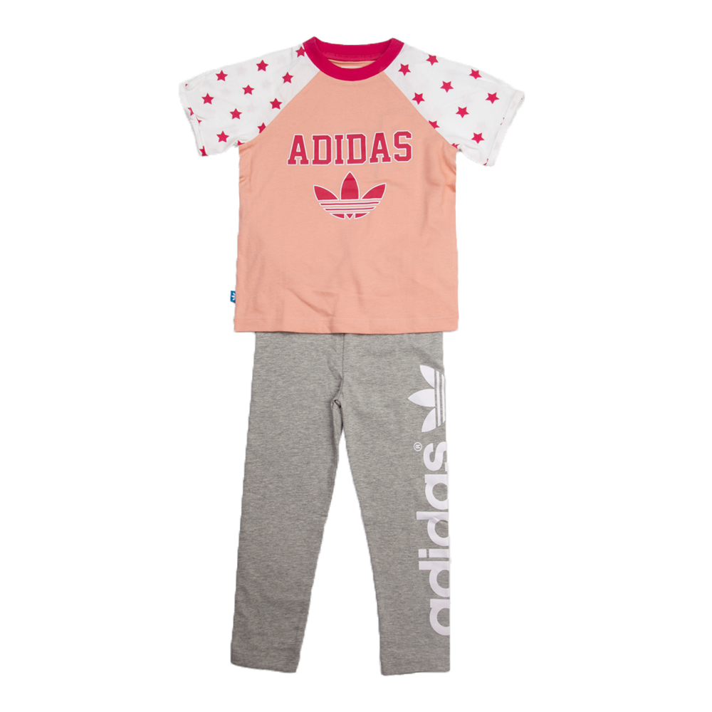 adidas阿迪三叶草专柜同款女婴童套服S14374