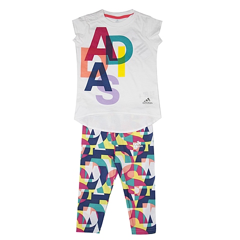adidas阿迪达斯专柜同款女婴童短袖套服AJ7350
