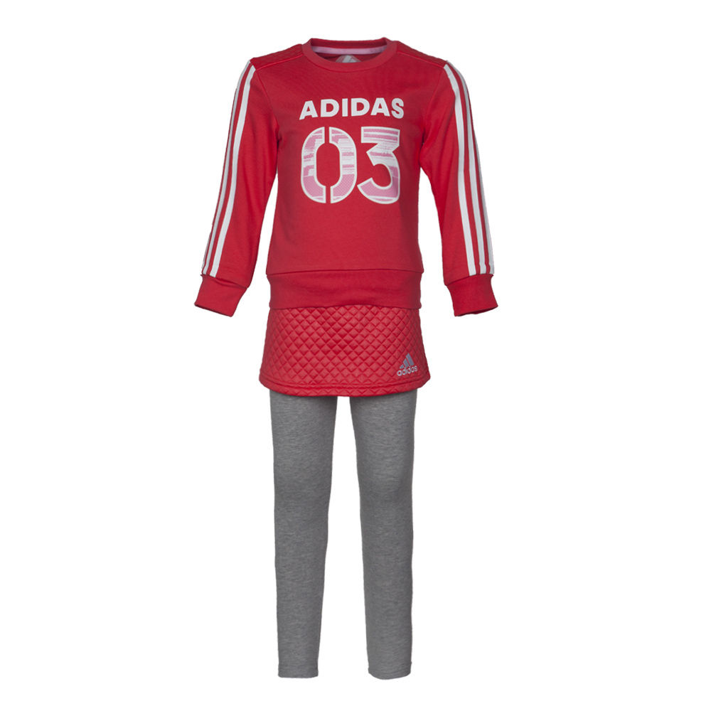 adidas阿迪达斯女小童LG CREW SET长袖套服BJ8125