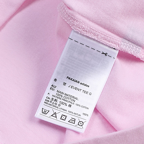 adidas阿迪三叶草专柜同款女大童短袖T恤AJ0073