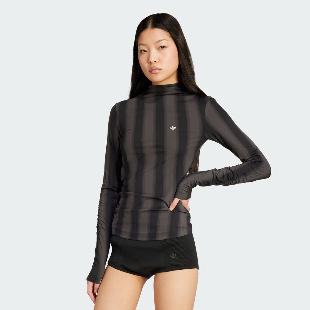 adidas Originals阿迪三叶草2025女子LS TEE针织无领长TJW7316