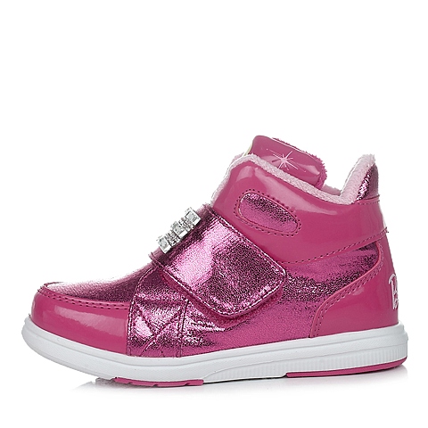 BARBIE/芭比童鞋冬季PU桃红女小童运动鞋板鞋DA1239