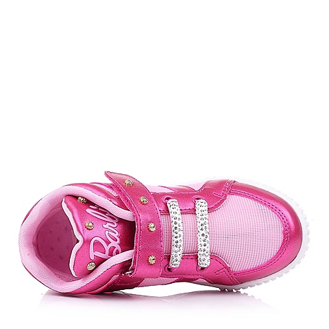 BARBIE/芭比童鞋2015春季新款PU/织物桃红女小中童休闲鞋DA1292