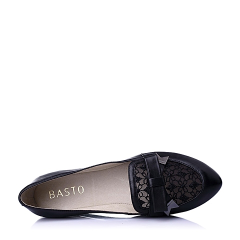 BASTO/百思图春季专柜同款时尚舒适绵羊皮女单鞋TTK37AQ5
