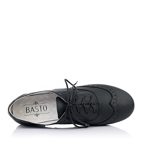 BASTO/百思图黑色牛皮930-8AM5女皮鞋春季