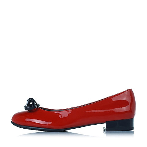 BASTO/百思图秋季专柜同款红色漆皮牛皮浅口女单鞋TL820CQ5