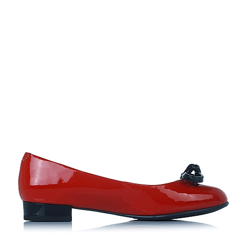 BASTO/百思图秋季专柜同款红色漆皮牛皮浅口女单鞋TL820CQ5
