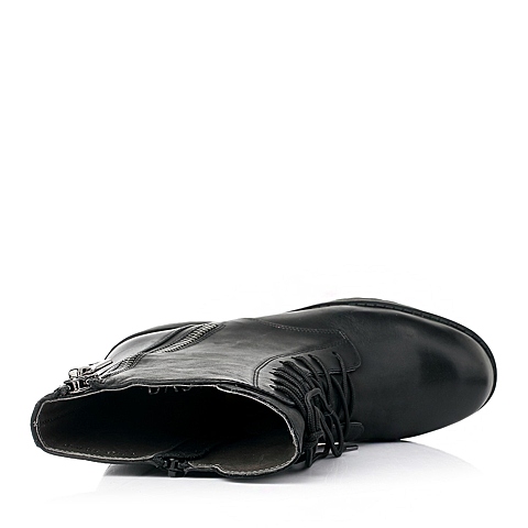 BASTO/百思图冬季专柜同款黑色牛皮女靴TP662DZ5