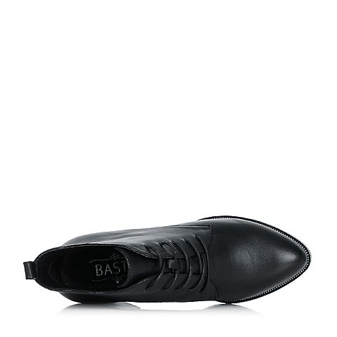 BASTO/百思图冬季专柜同款黑色小牛皮女靴15X31DD5