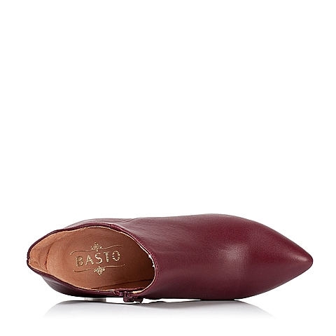 BASTO/百思图秋季专柜同款红色小牛皮女单鞋TPB58CM5
