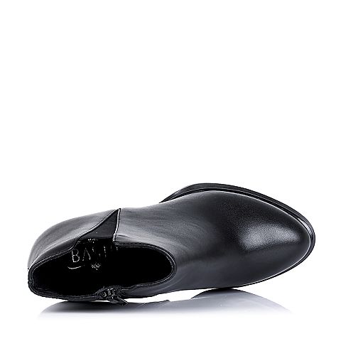 BASTO/百思图冬季专柜同款黑色小牛皮女靴15X29DD5