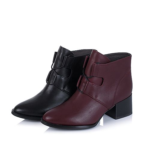 BASTO/百思图冬季专柜同款红色牛皮女靴TJ742DD5