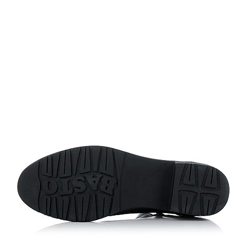 BASTO/百思图冬季专柜同款黑色小牛皮女靴(绒里)TP740DD5