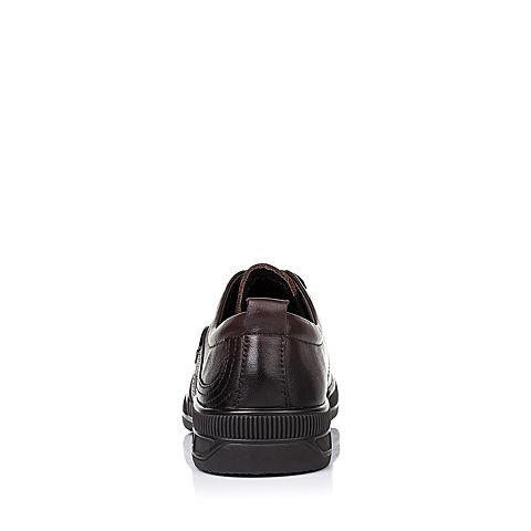 BASTO/百思图秋季专柜同款棕色牛皮舒适休闲系带男皮鞋AQW01CM5
