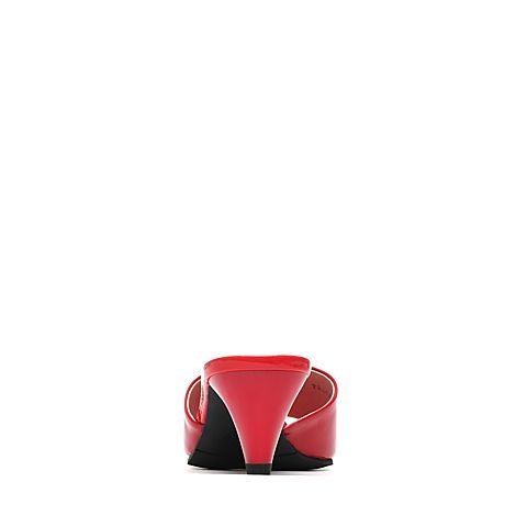 BASTO/百思图夏季专柜同款红色牛皮简约时尚女鞋TSL02BT6