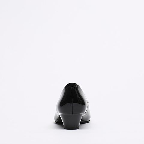 BASTO/百思图年秋季专柜同款黑色牛皮女单鞋TW521CQ6