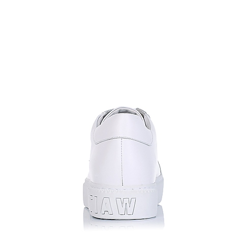BASTO/百思图冬季专柜同款白色软面牛皮女单鞋YBZ03DM6