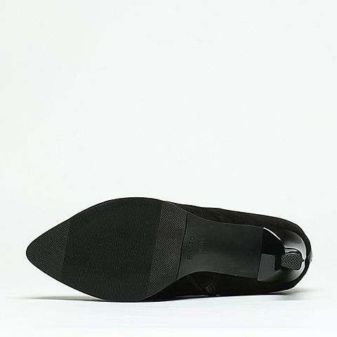 BASTO/百思图冬季专柜同款黑色羊绒女皮靴TM340DD6