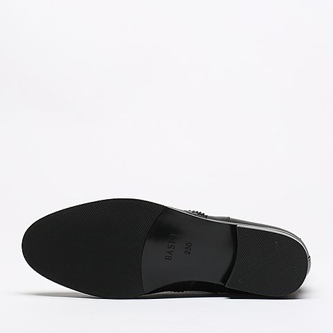 BASTO/百思图冬季专柜同款黑色小牛皮女短靴TZ540DD6
