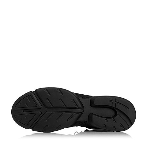 BASTO/百思图秋季专柜同款黑/白TPU/弹力布/织带女休闲鞋(绒里)16C65CM6