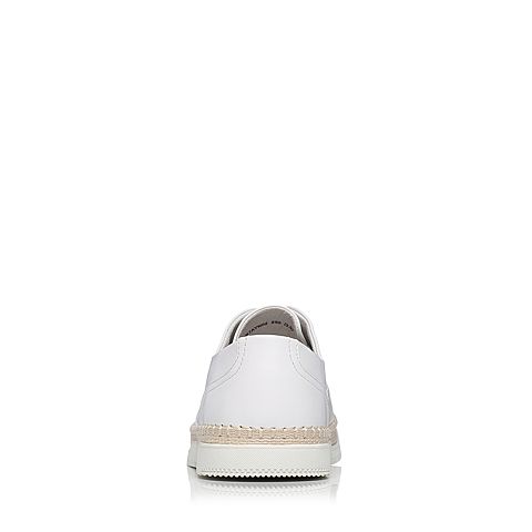 BASTO/百思图夏季专柜同款白色软面牛皮革星星平跟男休闲鞋AYN02BM6