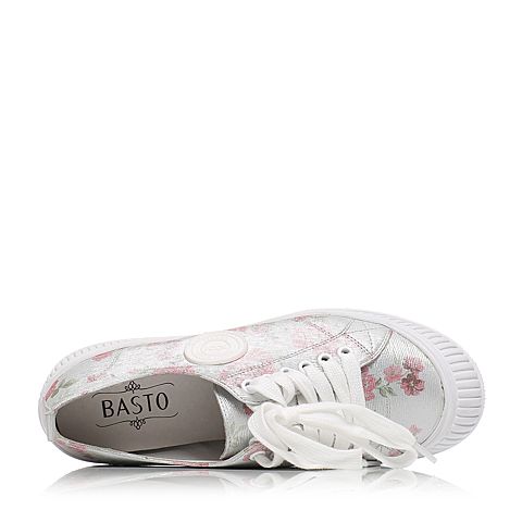 BASTO/百思图春季粉色羊皮时尚舒适平跟女休闲鞋YDA02AM7