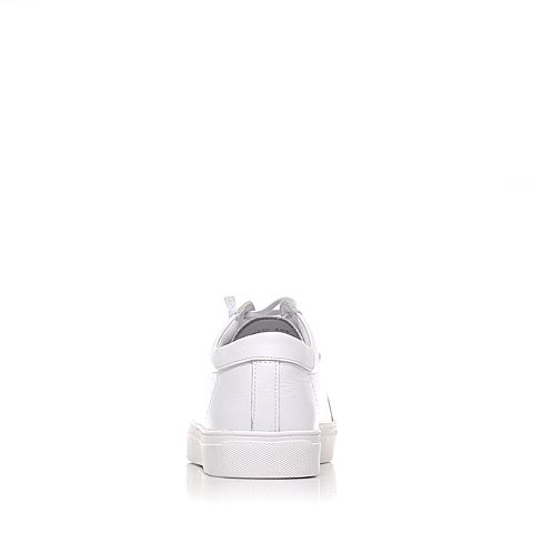 BASTO/百思图春季专柜同款白色牛皮舒适平跟女休闲鞋TW328AM7