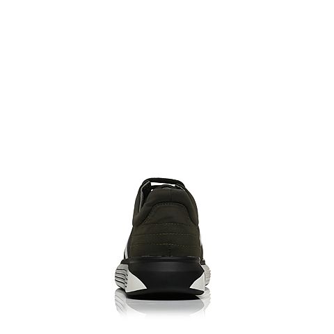 BASTO/百思图秋季专柜同款绿色弹力布条纹系带男休闲鞋BMC01CM7