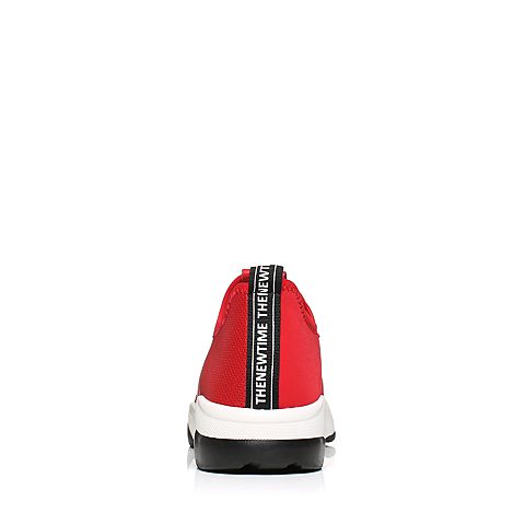BASTO/百思图冬季专柜同款红色拼接松紧带男休闲鞋BHQ56DM7