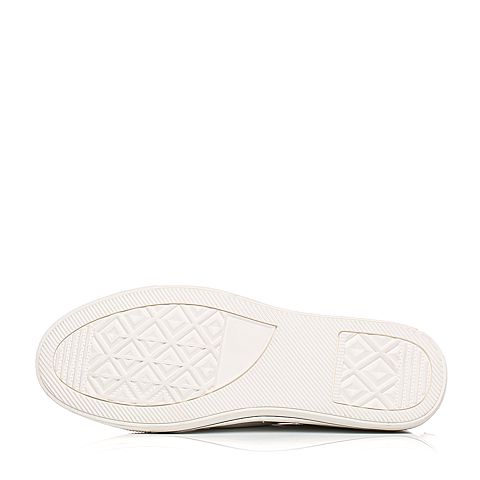BASTO/百思图秋季专柜同款白色软面牛皮条纹套脚平跟男休闲鞋BIK21CM7