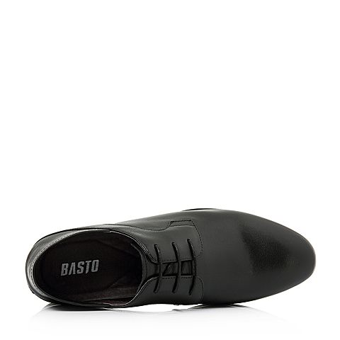 BASTO/百思图2018夏季专柜同款软面牛皮简约系带男皮鞋BTQ01BM8