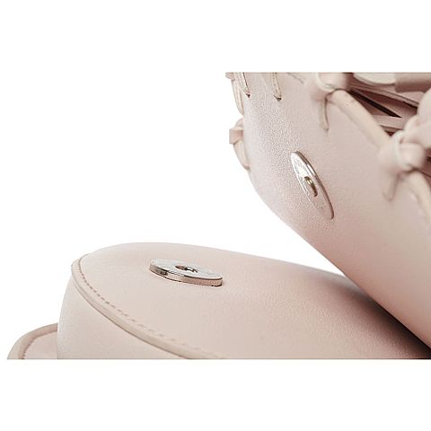 BASTO/百思图2018春季专柜同款粉色人造革流苏女单肩斜挎包B1801AX8