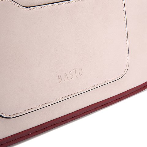 BASTO/百思图2018秋季专柜同款粉色人造革休闲女单肩包X1533CN8