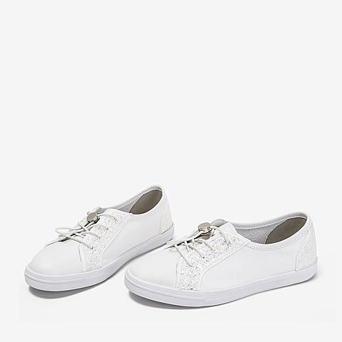 BASTO/百思图2018秋季专柜同款白色简约小白鞋女休闲鞋YIP71CM8