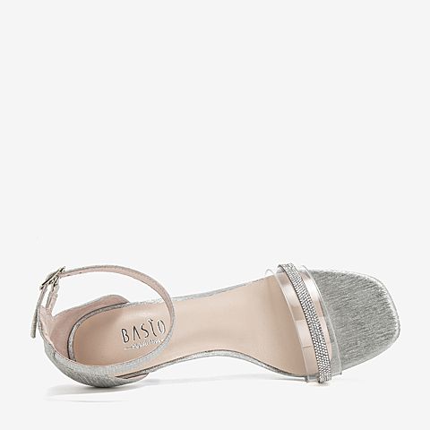 BASTO/百思图夏季专柜同款银色休闲女皮凉鞋RVW07BL9
