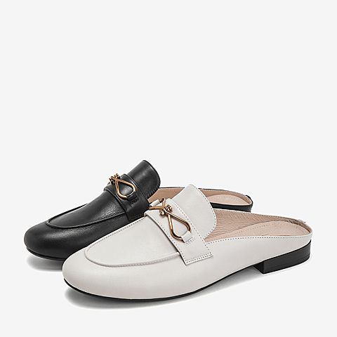 BASTO/百思图夏季专柜同款牛皮革纯色后空女皮凉鞋A4526BH9