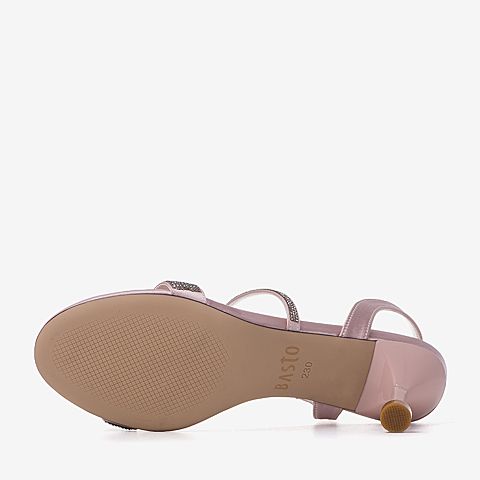 BASTO/百思图夏季专柜同款粉色闪钻优雅细跟休闲女凉鞋MB301BL9