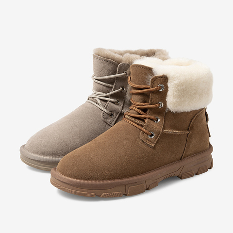 百思图2020冬季新款商场同款时尚保暖休闲短靴女雪地靴XD066DD0