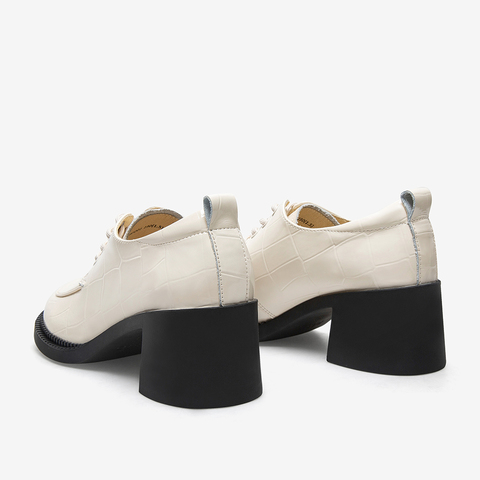 百思图2021春季新款商场同款时尚潮流石头纹粗跟女单鞋WJD01AM1