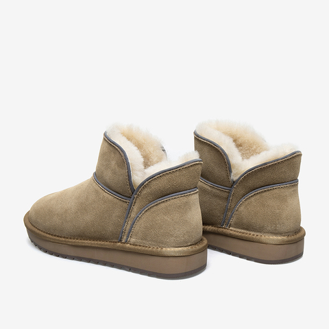 百思图2021冬季新款商场同款简约舒适厚底雪地靴女短靴XD111DD1