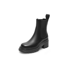 百思图2021冬季新款商场同款潮流切尔西靴烟管靴女短靴TFV40DD1