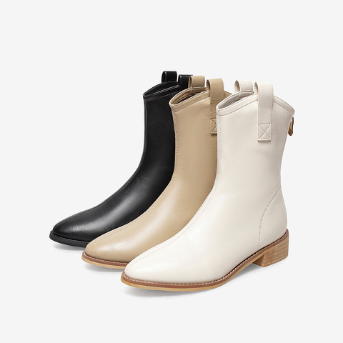 百思图2021冬季新款商场同款经典优雅气质时装靴女中靴MDA38DZ1