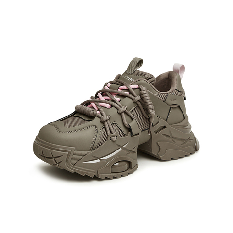 百思图2024春季新款商场同款街头运动老爹鞋厚底女休闲鞋XC058AM4